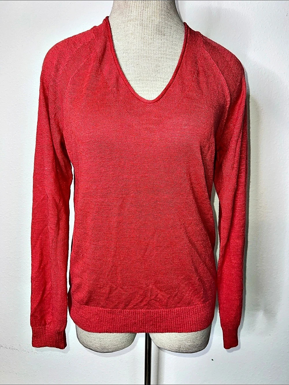 Market & Spruce Cassian Linen Blend Mix Stitch Scoop Neck Sweater